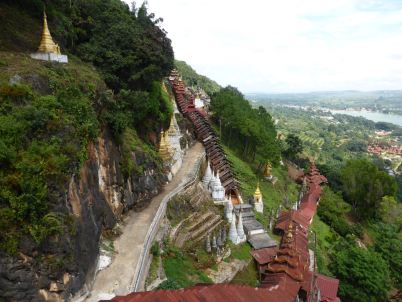 Pindaya cave - high angle scenic shot of surrounding hills